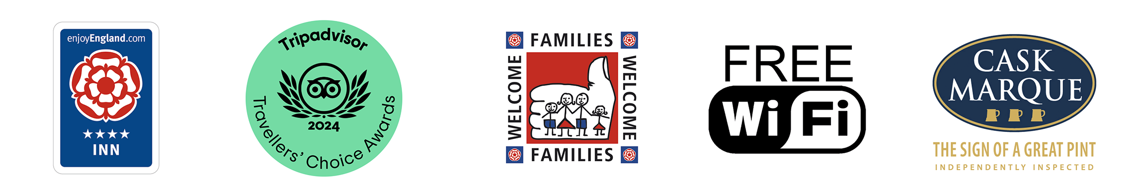 4 star Inn, Families Welcome, Free Wi-Fi, Cask Marque - Tudor Arms Accreditations